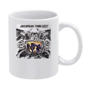 Thin Lizzy Jailbreak Album Cover Distressed Image White Mug