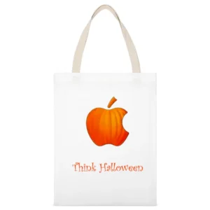 Think Halloween White Canvas Tote Shopping Bag