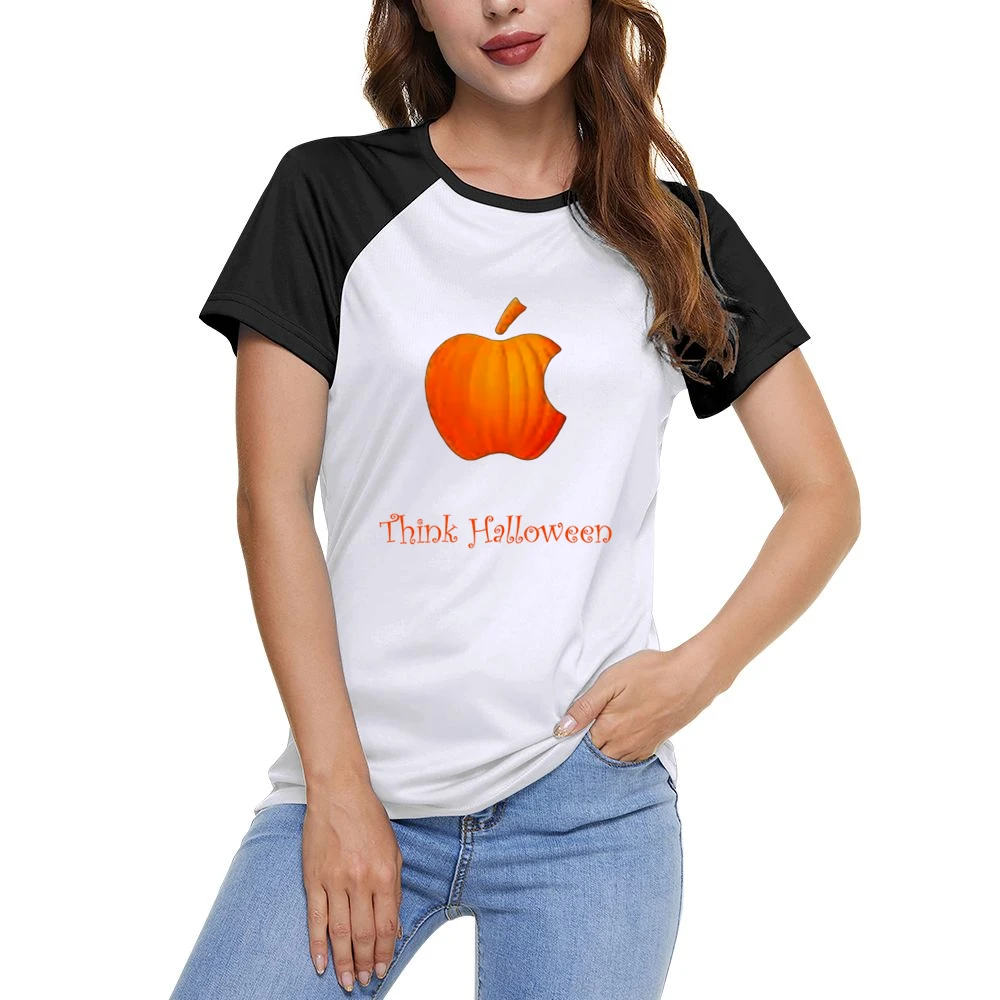 Think Halloween Women Ladies Short Sleeve T-Shirt