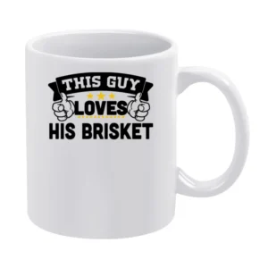 This Guy Loves His Brisket Apron White Mug