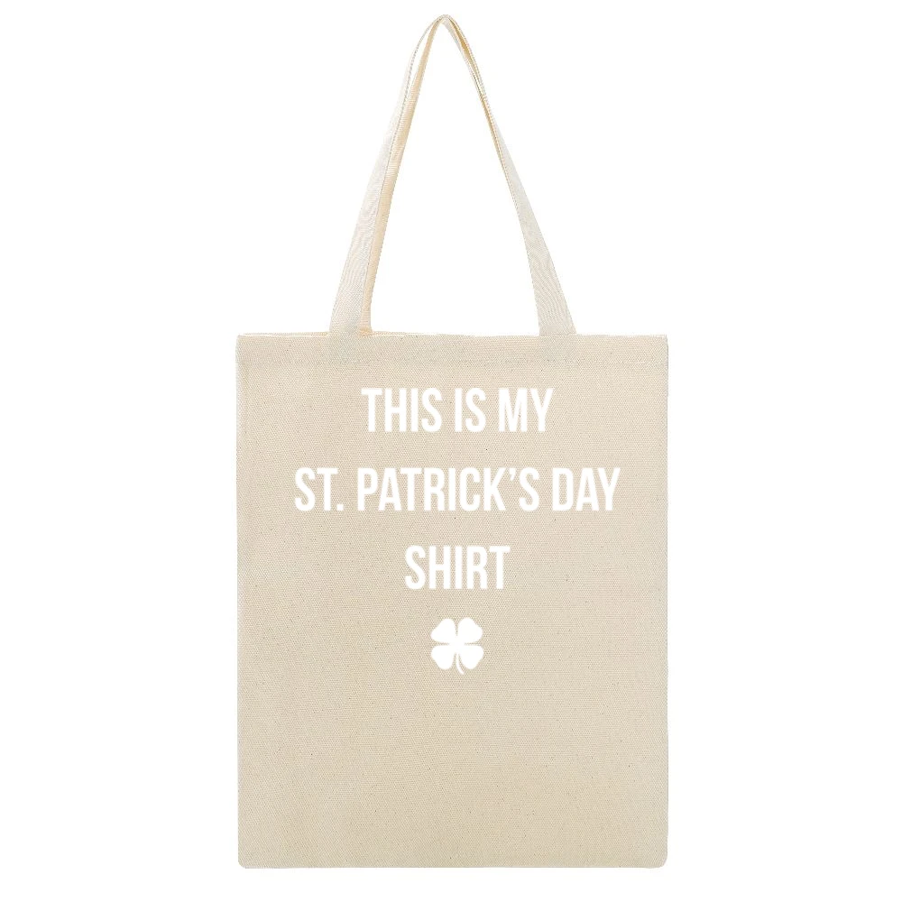This Is My St Patrick's Day Shirt Funny Beige Canvas Tote Shopping Bag