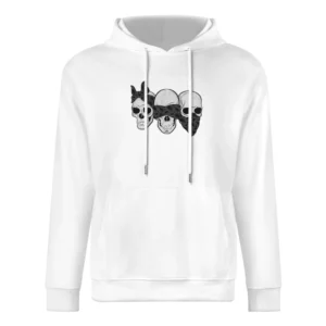 Three Skulls Hear No Evil Fun Graphic Tee Shirt European Size Men Hoodie