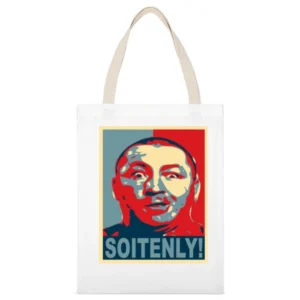 Three Stoges Curly Tshirt White Canvas Tote Shopping Bag