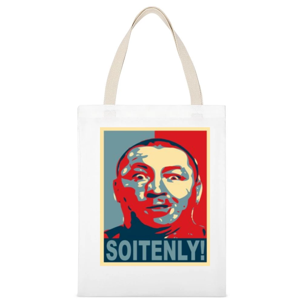 Three Stoges Curly Tshirt White Canvas Tote Shopping Bag
