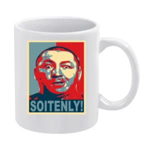 Three Stoges Curly Tshirt White Mug