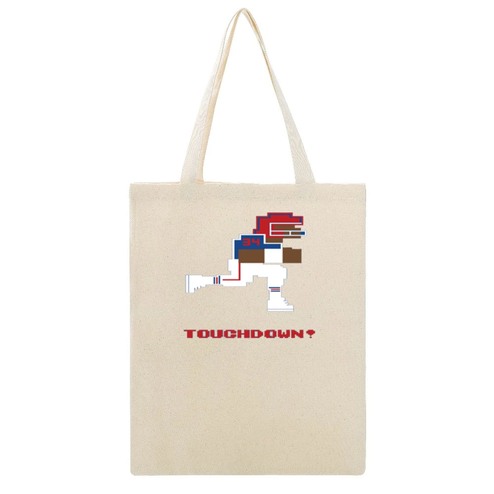 Thurman Thomas 8 Bit Tecmo Bowl Buffalo Retro Football Beige Canvas Tote Shopping Bag