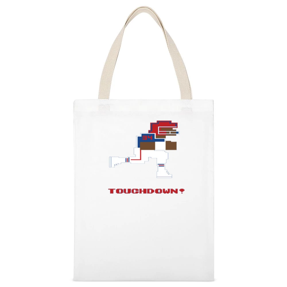 Thurman Thomas 8 Bit Tecmo Bowl Buffalo Retro Football White Canvas Tote Shopping Bag