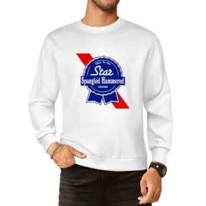 Time To Get Star Spangled Hammered Cheers July 4th PBR Party Parody Gr European Size Pullover Sweater