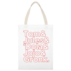 Tom Brady Julian Edelman Gronk Dola Jojo Roll Call New England Footbal White Canvas Tote Shopping Bag