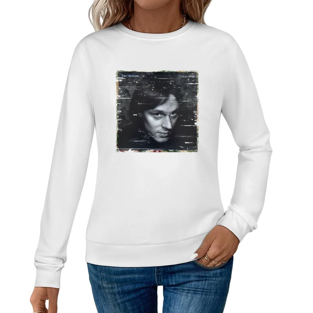 Tom Verlaine Dreamtime Album Cover Distressed Image Women Pullover Sweatshirt