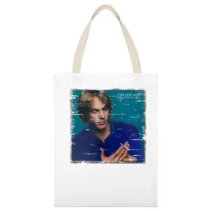 Tom Verlaine Words From The Front Album Cover Distressed Image White Canvas Tote Shopping Bag