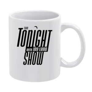 Tonight Show Jay Leno Fun Retro Vintage Style TV Show Graphic White Mug