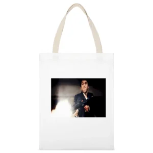 Tony Montana Scarface Tshirt White Canvas Tote Shopping Bag