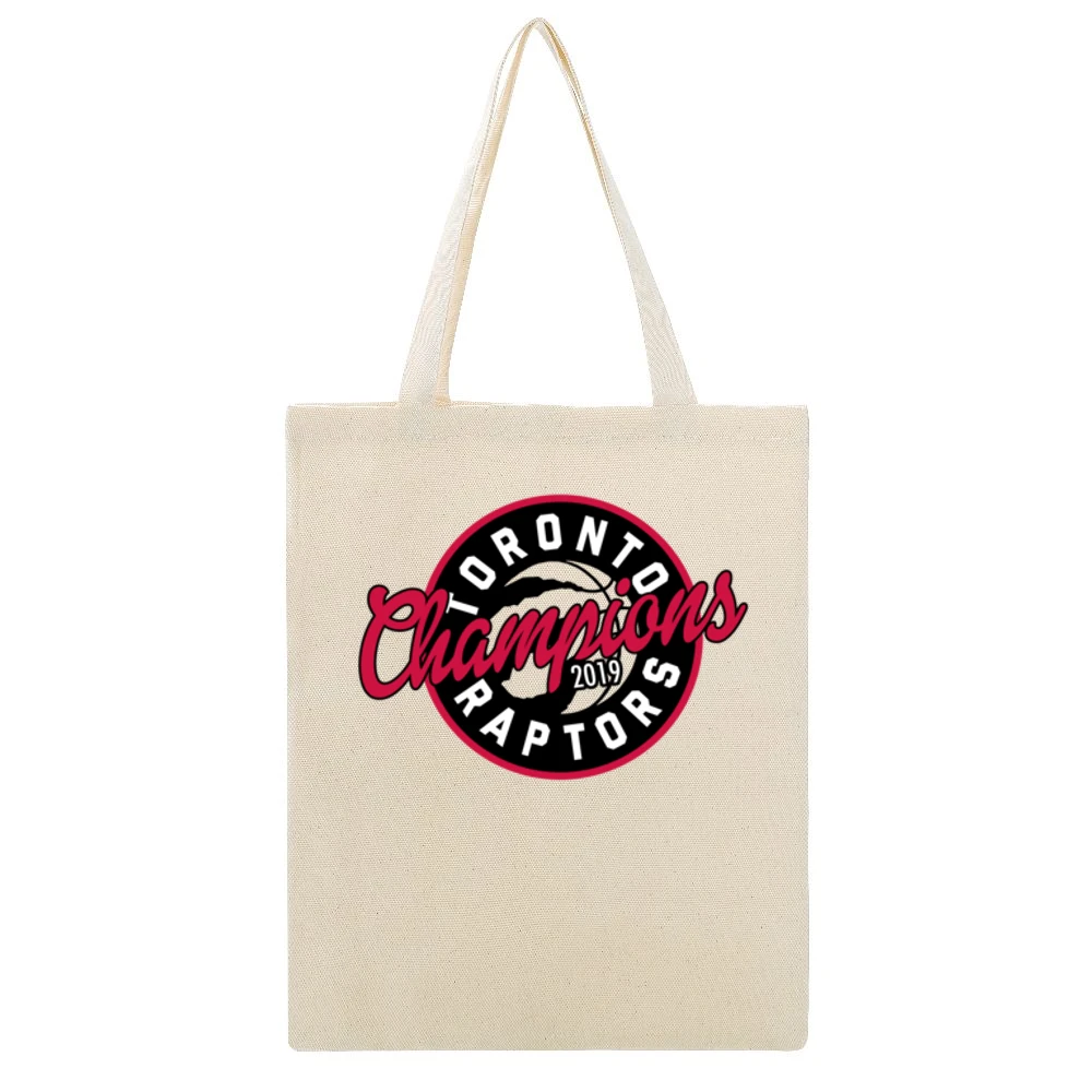 Toronto 2019 Champions Nba Finals Graphic Basketball Fan Beige Canvas Tote Shopping Bag