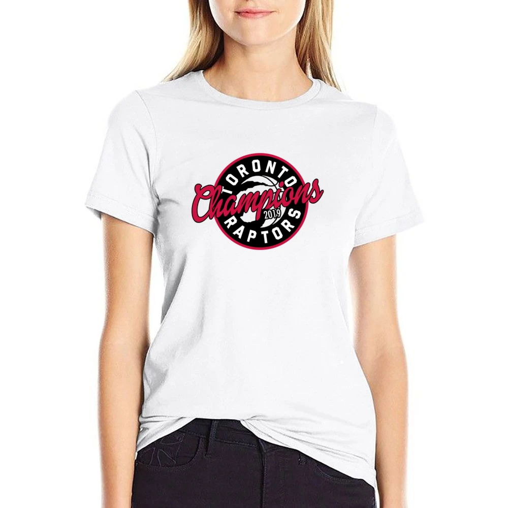 Toronto 2019 Champions Nba Finals Graphic Basketball Fan US Size Women Ladies T-shirt