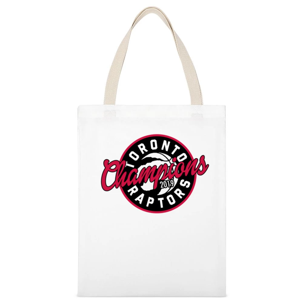 Toronto 2019 Champions Nba Finals Graphic Basketball Fan White Canvas Tote Shopping Bag