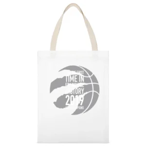 Toronto Nba Champions Franchise History Graphic Basketball Finals T Sh White Canvas Tote Shopping Bag