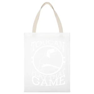Toucan Two Can Play That Game Funny Pun Graphic Tee Shirt White Canvas Tote Shopping Bag