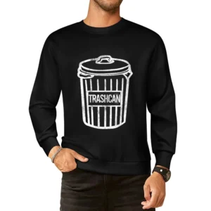 Trash Can White Garbage Funny European Size Pullover Sweater