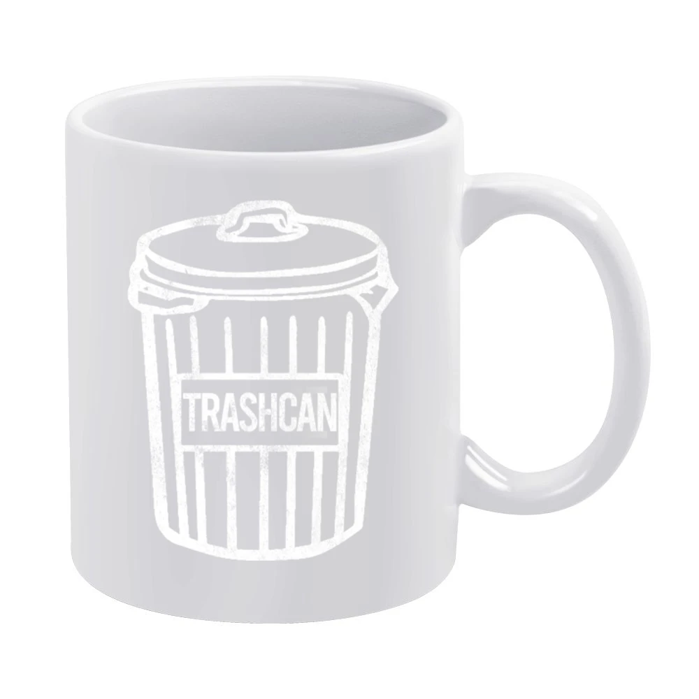 Trash Can White Garbage Funny White Mug