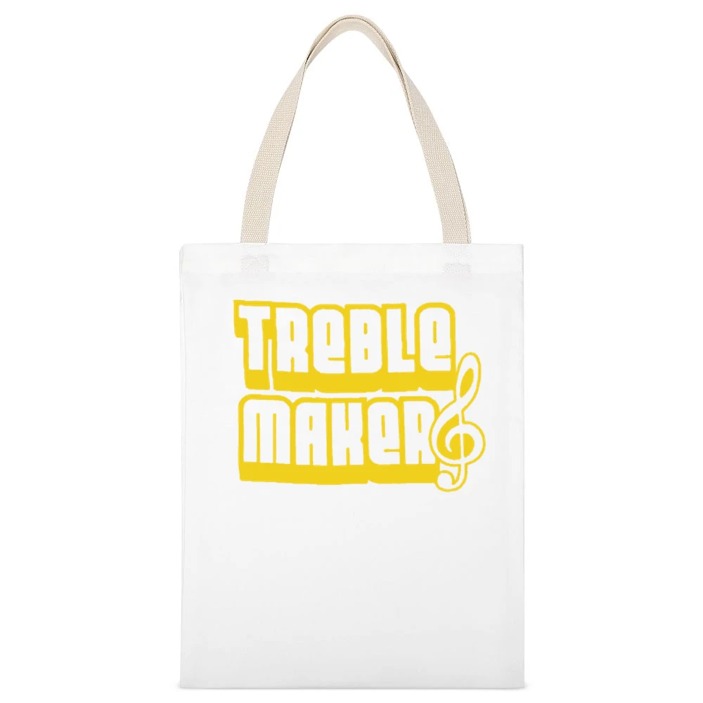 Treble Maker Pitch Perfect Popular Graphic Movie Tee Shirt White Canvas Tote Shopping Bag