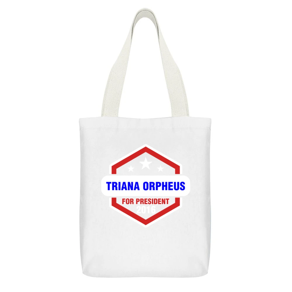 Triana Orpheus For President 2016 The Venture Bros TV Show White Canvas Tote Shopping Bag With Interior Pocket