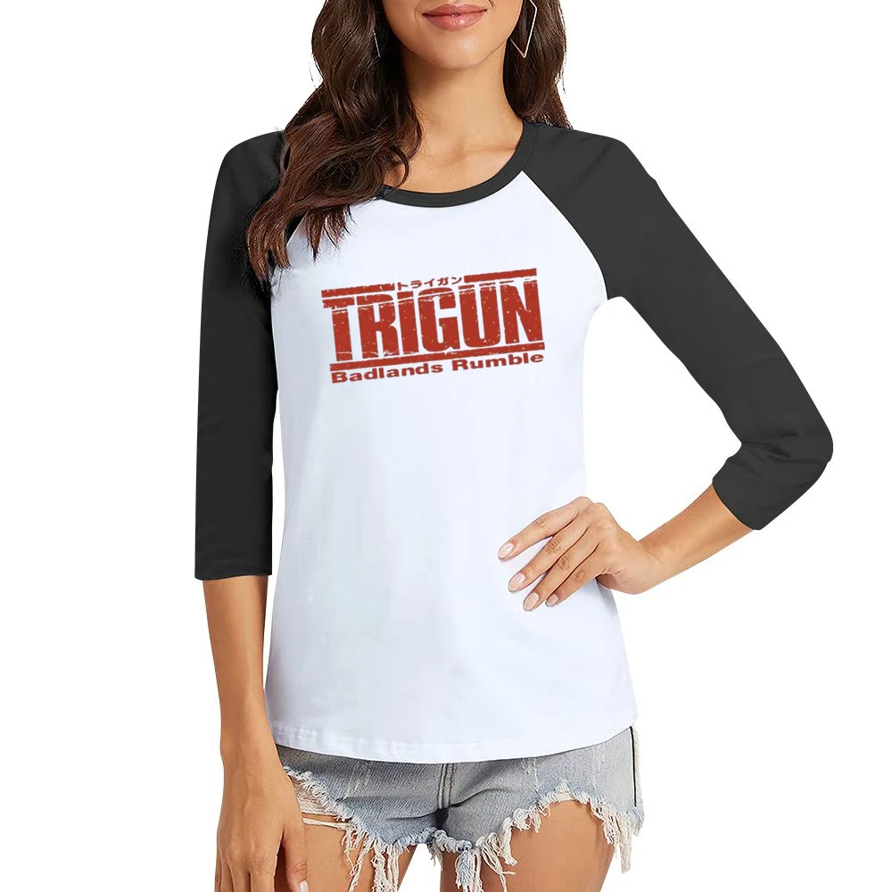 Trigun Bad Land Rumble Women Ladies 3-4 Sleeve T-Shirt