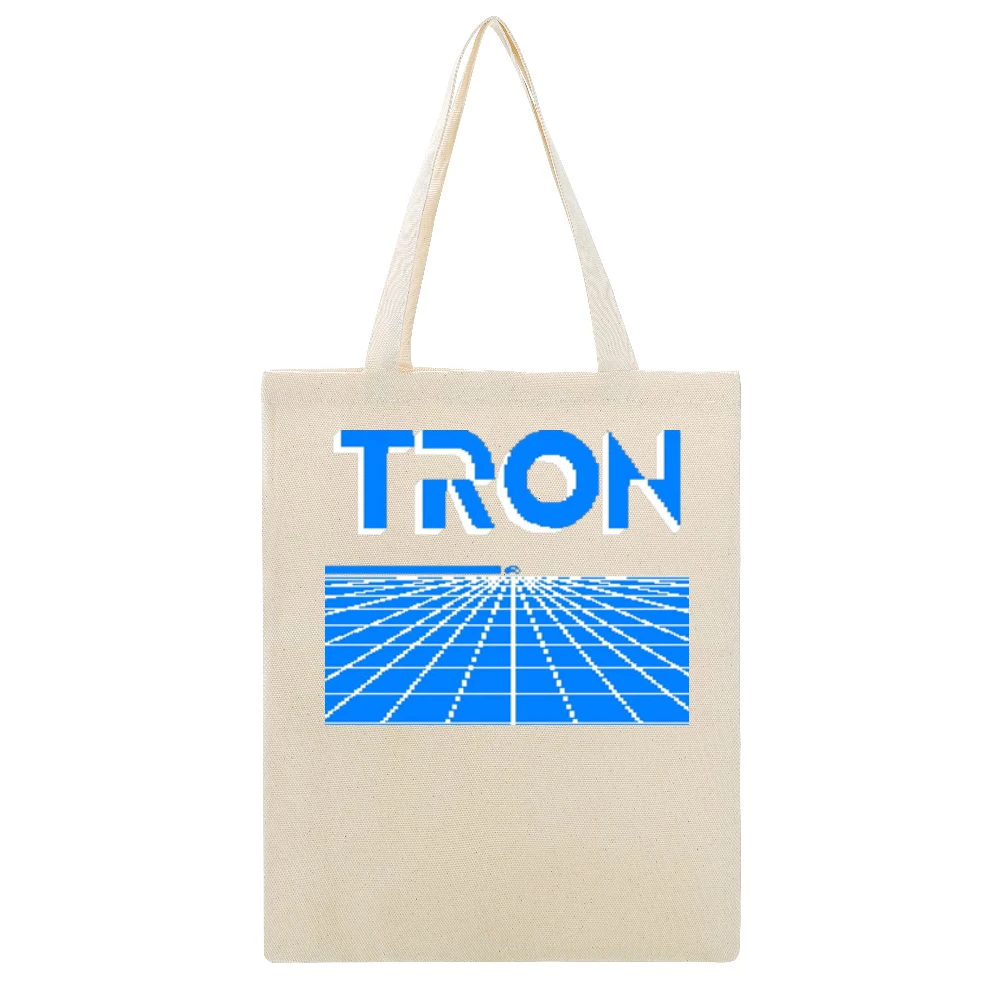 Tron Video Game Retro 80s Beige Canvas Tote Shopping Bag