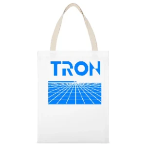 Tron Video Game Retro 80s White Canvas Tote Shopping Bag