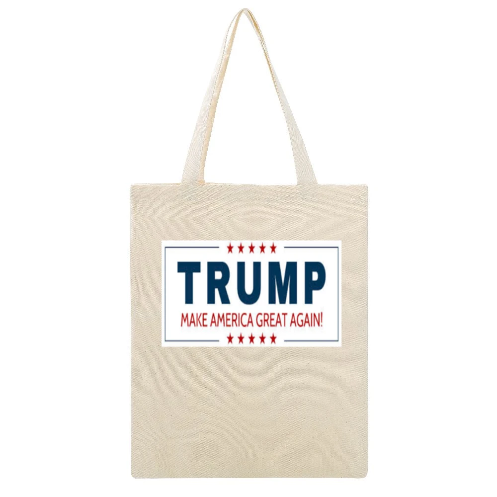 Trump Campain Tshirt Beige Canvas Tote Shopping Bag