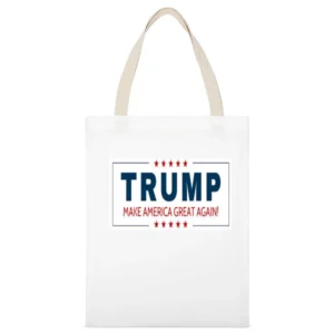 Trump Campain Tshirt White Canvas Tote Shopping Bag