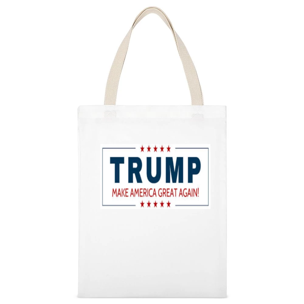 Trump Campain Tshirt White Canvas Tote Shopping Bag
