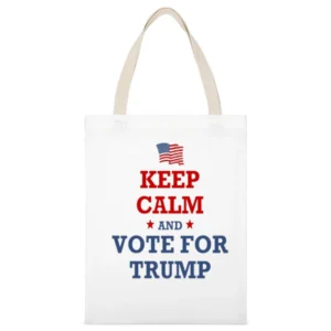 Trump Keep Calm Tshirt White Canvas Tote Shopping Bag