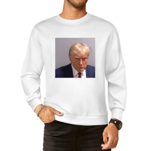 Trump Mugshot White European Size Pullover Sweater