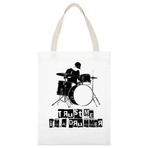 Trust Me I'm A Drummer Funny Music White Canvas Tote Shopping Bag