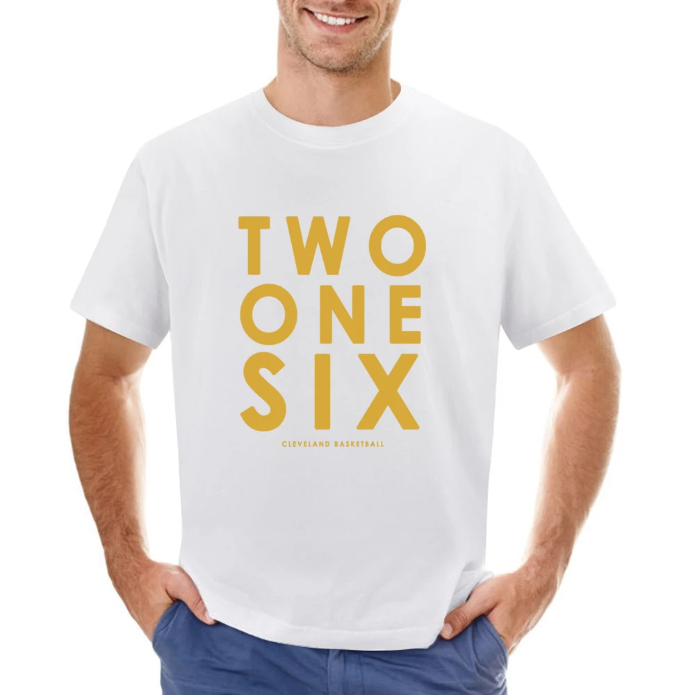 Two One Six Cleveland Basketball Area Code Popular Graphic Fan Asian Size Men T-Shirt