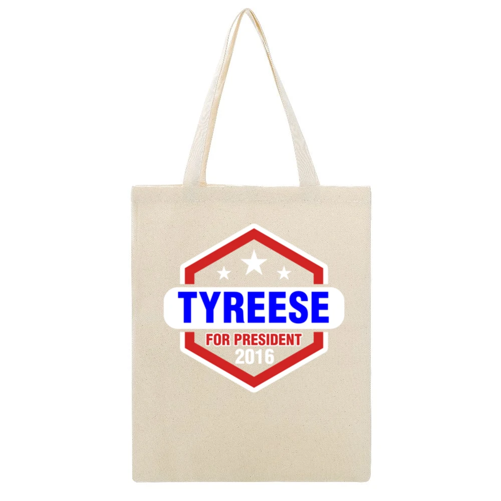 Tyreese For President 2016 The Walking Dead TV Show Beige Canvas Tote Shopping Bag