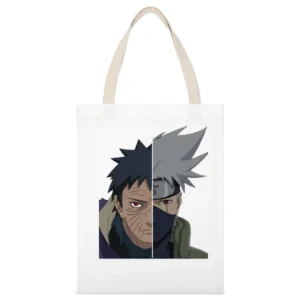 Uchiha Obito hatake Kakashi Sharingan eyes magenkyo kamui naruto anime White Canvas Tote Shopping Bag