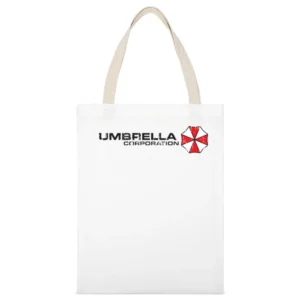 Umbrella Corporation Resident Evil Biohazard Video Game Distressed Bla White Canvas Tote Shopping Bag