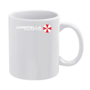 Umbrella Corporation Resident Evil Biohazard Video Game Distressed Fan White Mug