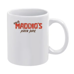 Uncle Maddios Pizza Joint Fast Food Restaurant Distressed Look White Mug