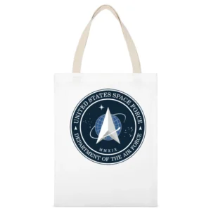 United States Space Force Logo White White Canvas Tote Shopping Bag