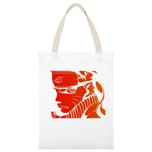 Uzumaki Naruto Konoha leaf shinobi Anime manga White Canvas Tote Shopping Bag