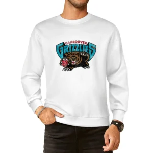 Vancouver Grizzlies Retro Vintage Sports Distressed Graphic Basketball European Size Pullover Sweater