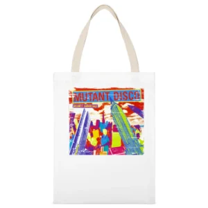 Various Artists Mutant Disco Album Cover Distressed Image White Canvas Tote Shopping Bag
