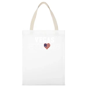 Vegas Strong Tshirt White Canvas Tote Shopping Bag
