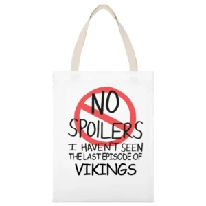 Vikings No Spoilers Last Episode Tv Funny White Canvas Tote Shopping Bag
