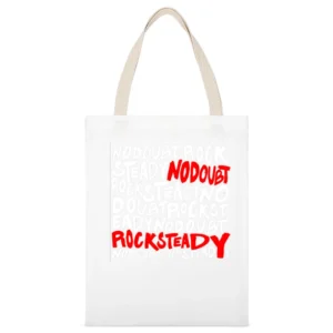 Vintage Band Tee No Doubt Rock Steady Graphic V Neck White Canvas Tote Shopping Bag