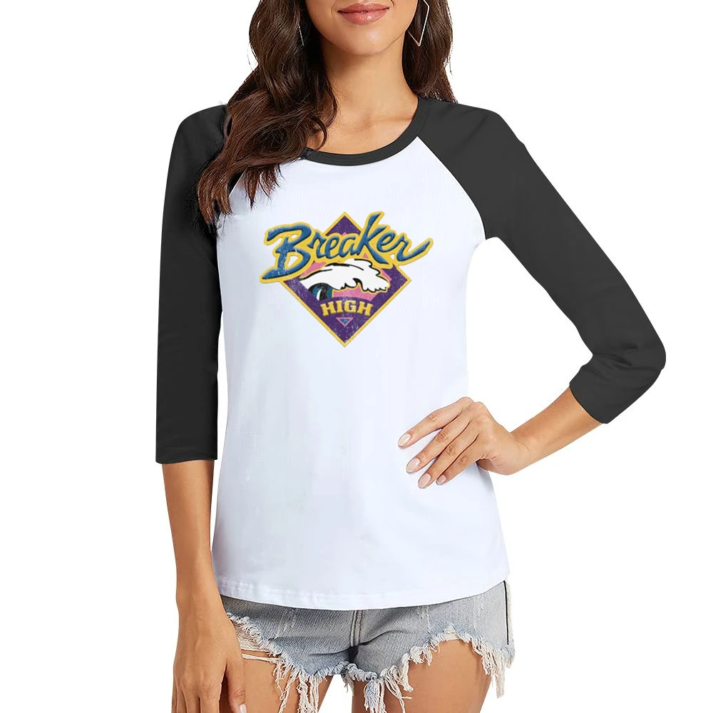 Vintage Breaker High Distressed Tv Show Popular Women Ladies 3-4 Sleeve T-Shirt