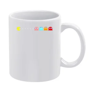 Vintage Pac Man Video Game Fun Graphic Tee Shirt White Mug